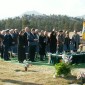 Crowd at cemetery
